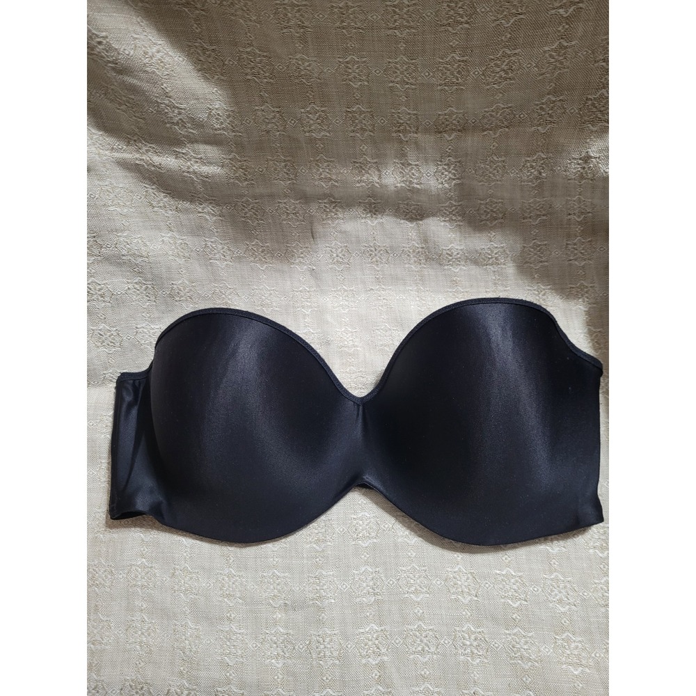 Lilyette/Bali Black Strapless Convertible Bra 36D Support Underwire Smooth Back‎